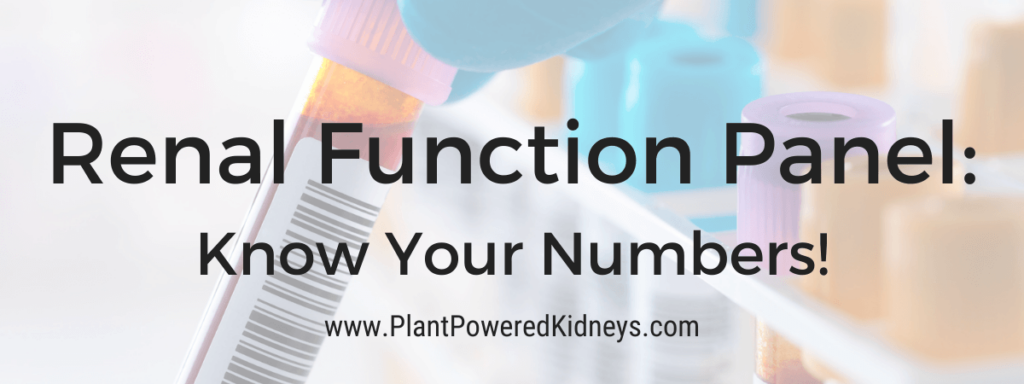 Renal Function Panel: Know Your Numbers