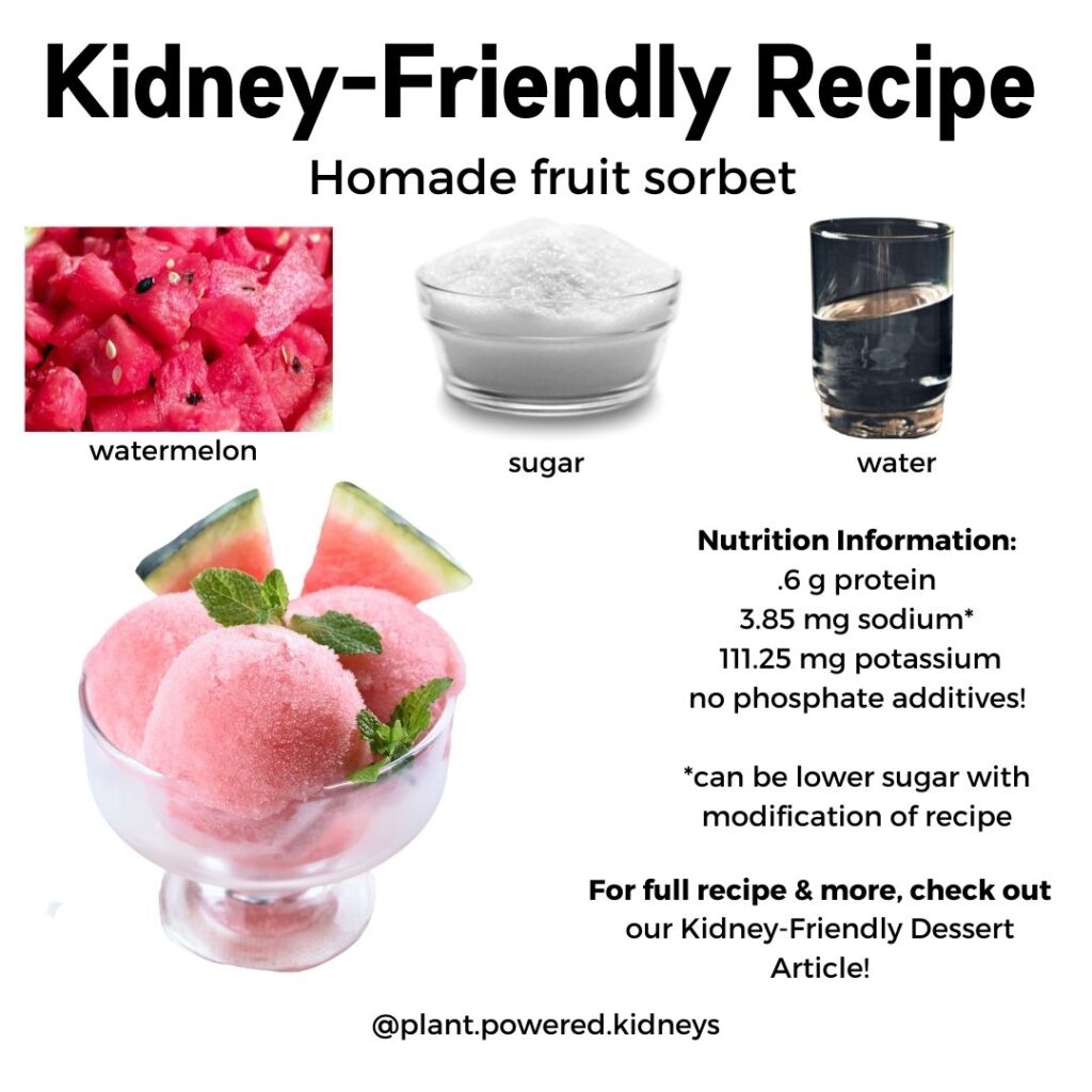 easy 3 ingredient frozen dessert
watermelon low potassium and kidney- friendly