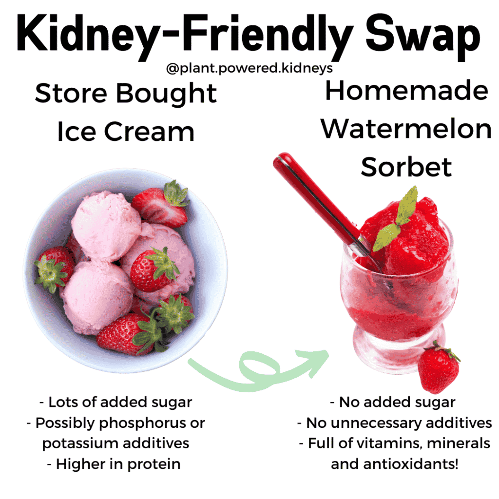 Swap regular ice cream for homemade watermelon sorbet!