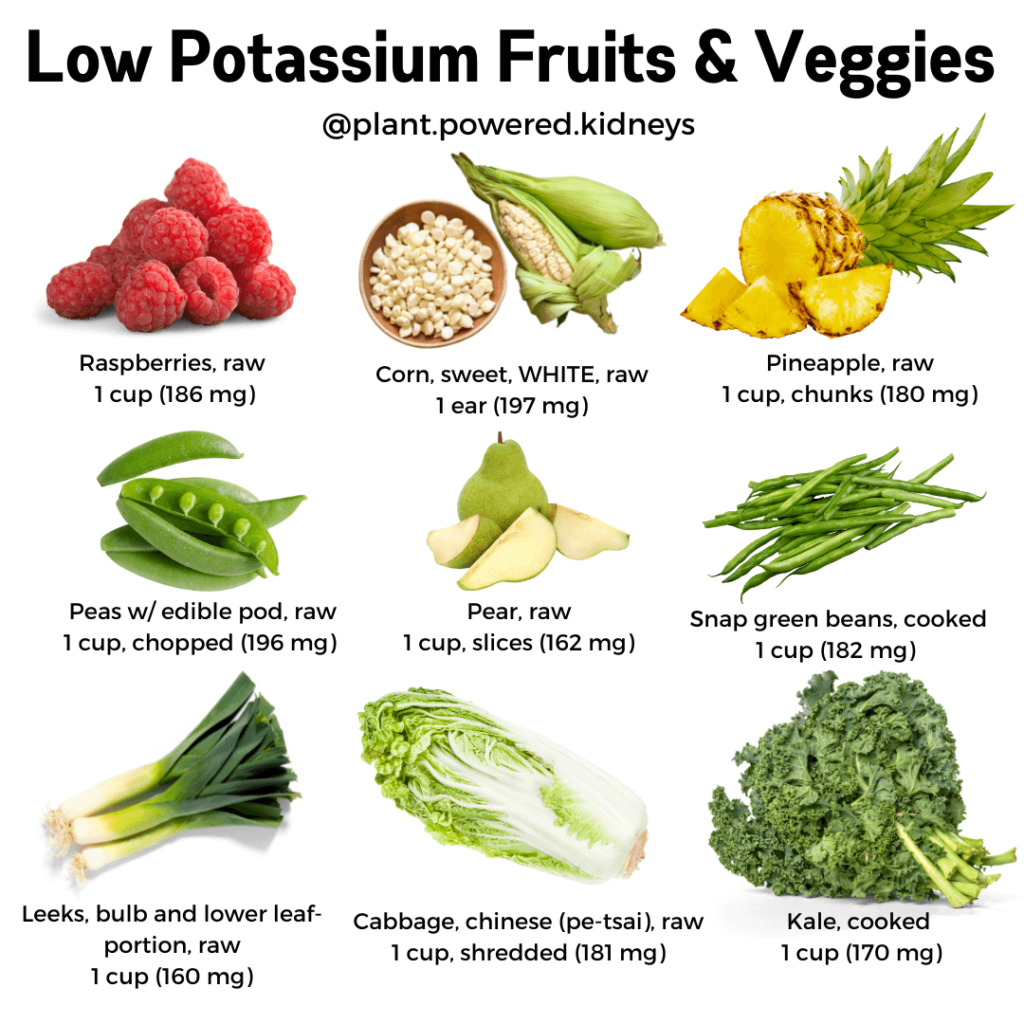 Low potassium fruits and veggies