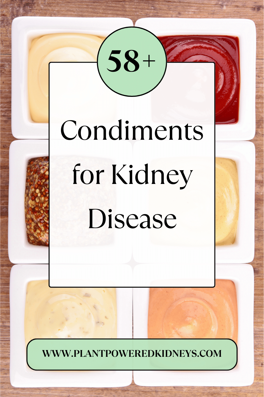 58+ Condiments for Kidney Disease
(Image description: square ramekins, touching side-by-side, filled will various condiments)