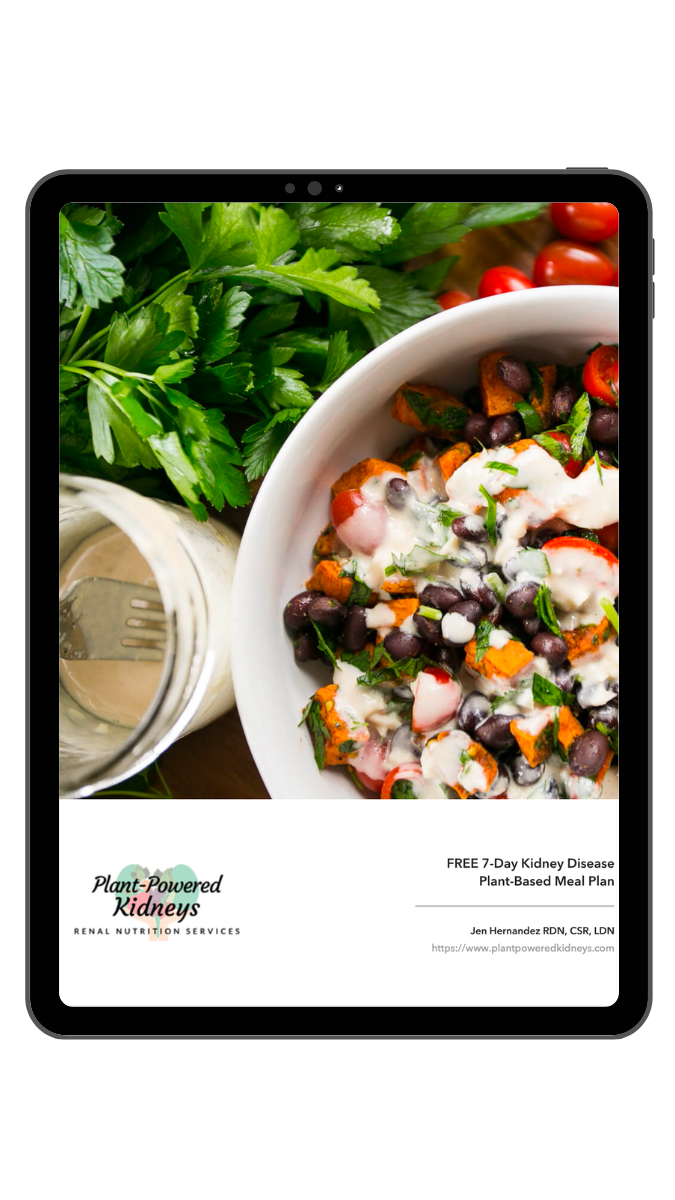 Cover image of free 7 day meal plan for kidney disease